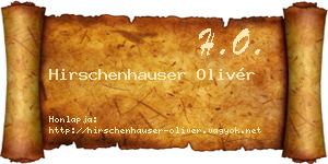 Hirschenhauser Olivér névjegykártya